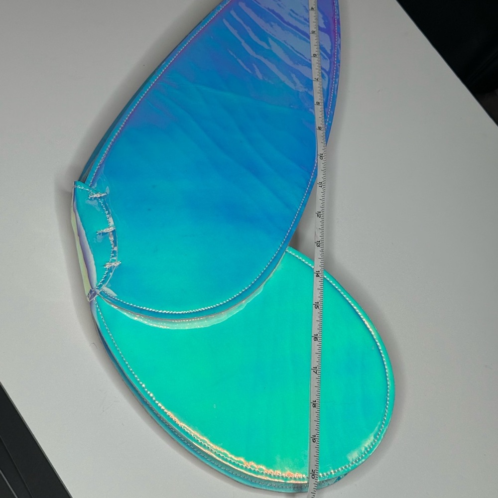 Festival fairy wings blue green purple yellow iridescent whimsy one size for all - Picture 3 of 4